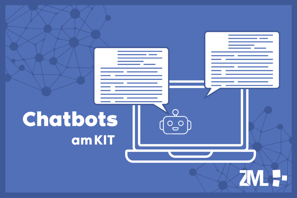 man sieht ein Bild mit einem Computer mit Textblasen, neben dem Chatbot steht